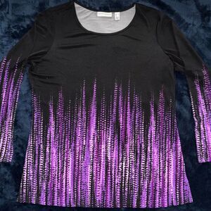 Susan-graver Men's Black and Purple Shirt